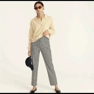J. Crew Straight-leg Pant Plaid Elastic Waist in Black & White Size 16T Lined